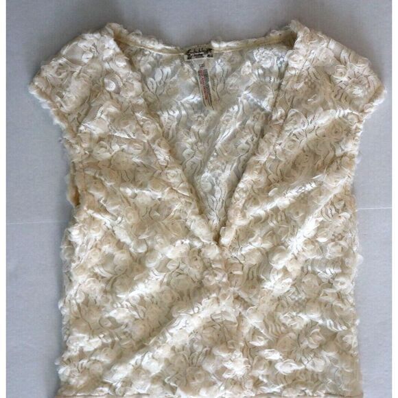 Intimately x Free People Women's Sz L Ivory 2 Hot 2 Handle Semi-Sheer Bodysuit - Picture 6 of 7